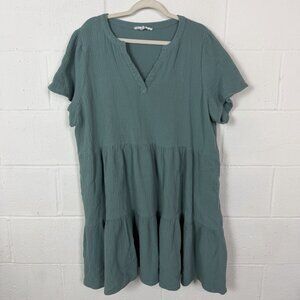 Lucky Brand Teal Tiered Dress